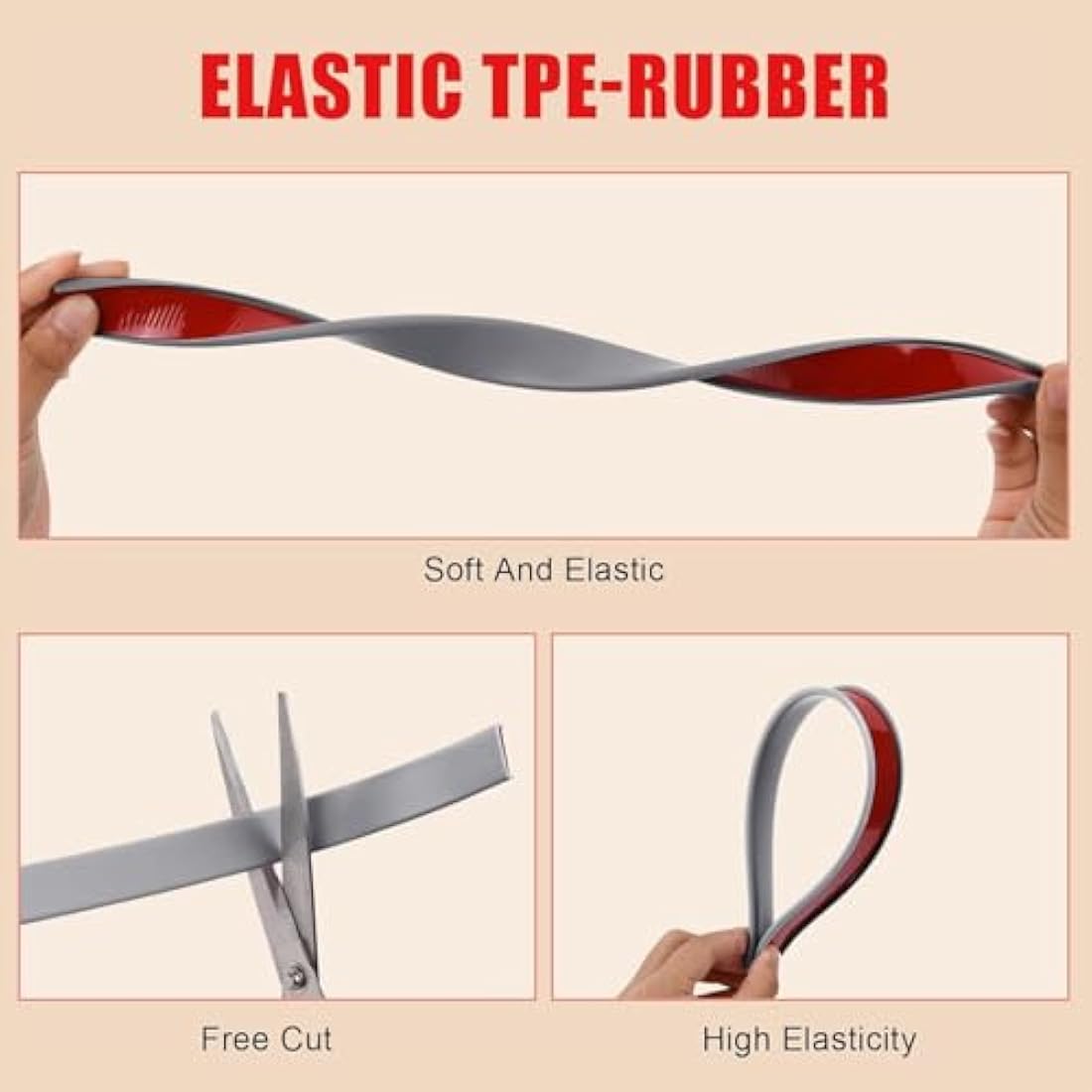 flintronic 5m*16mm U-Shape Flexible Furniture Edge Banding, Baby Safty Baby Edge Protector, Self Adhesive TPE Wood Edging Tape, DIY Furniture Edge Trim for Table, Cabinet, Furniture Restoration