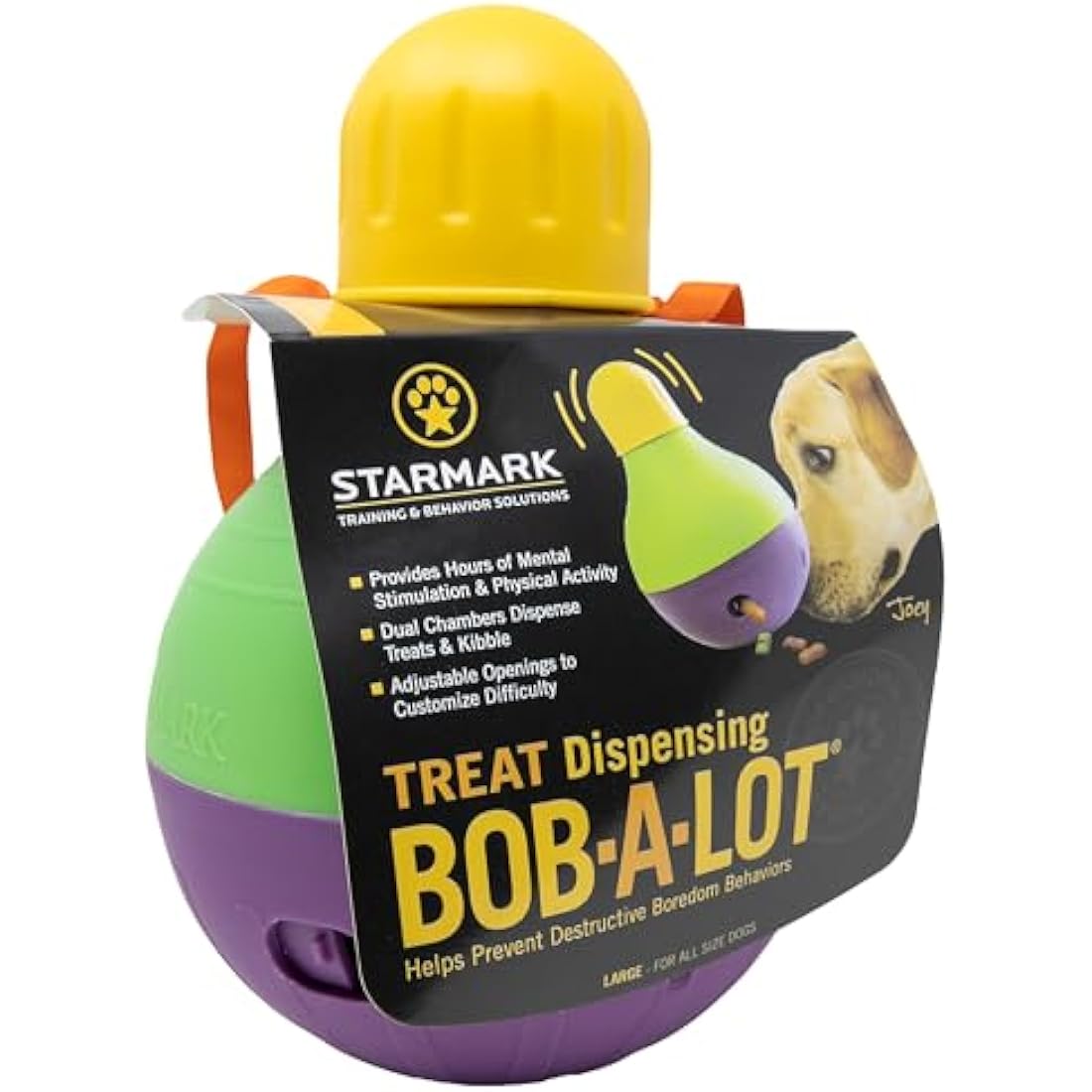 Starmark Bob-a-Lot Interactive Dog Toy, Green, Large