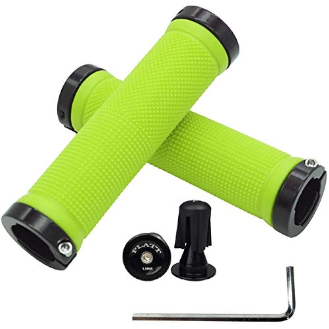 PLATT Bike Handlebar Grips with Aluminum Lock Non-Slip Rubber Bicycle Handle Grip for MTB/BMX