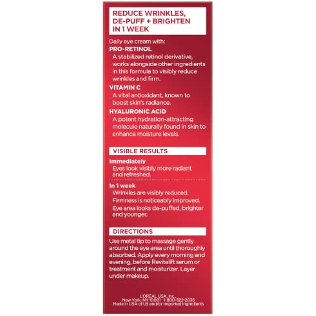 L'Oreal Paris RevitaLift Triple Power Eye Treatment, 0.5 Fluid Ounce
