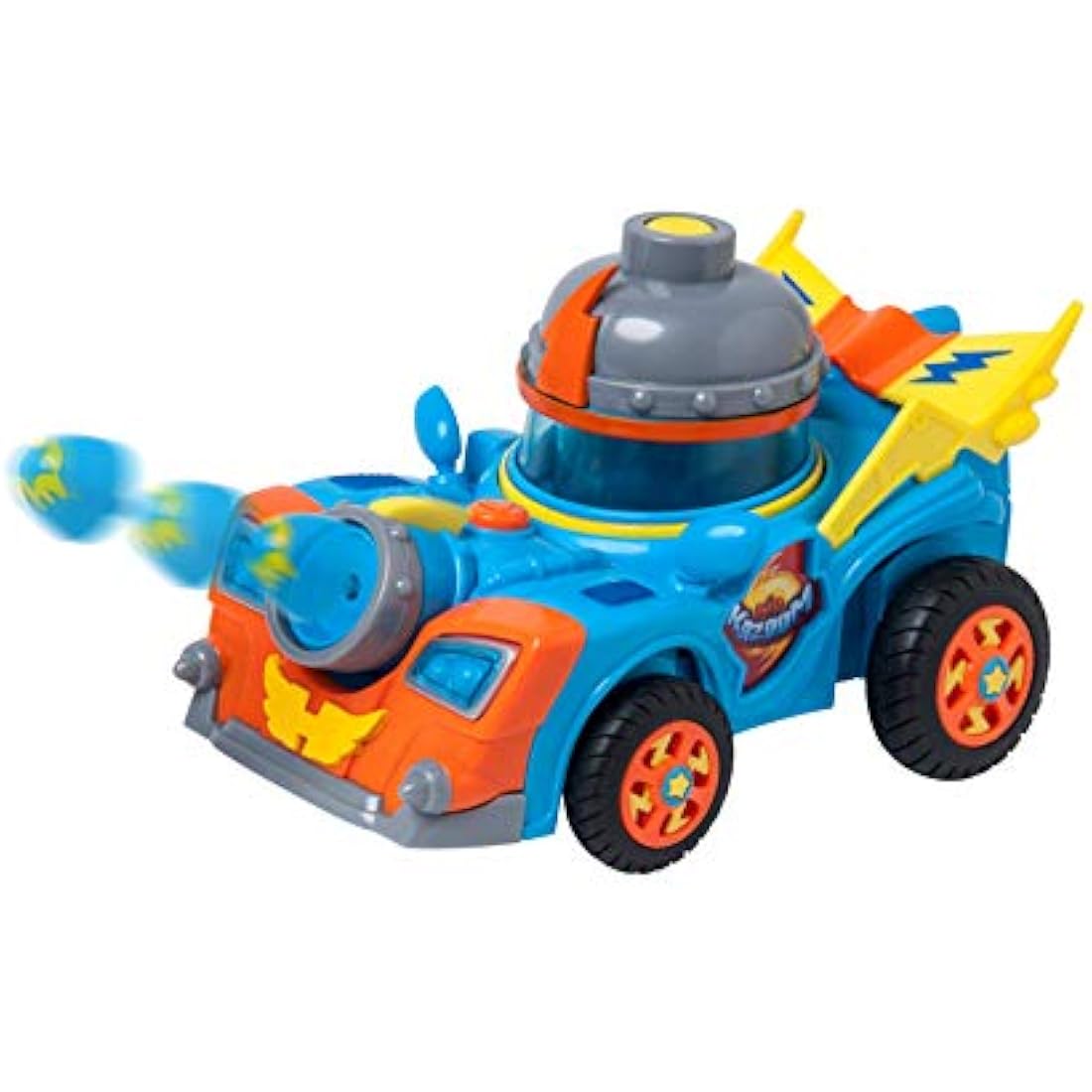 SUPERTHINGS Kid Kazoom Vehicle – Contains 1 vehicle with 1 launcher and top and 1 exclusive figure