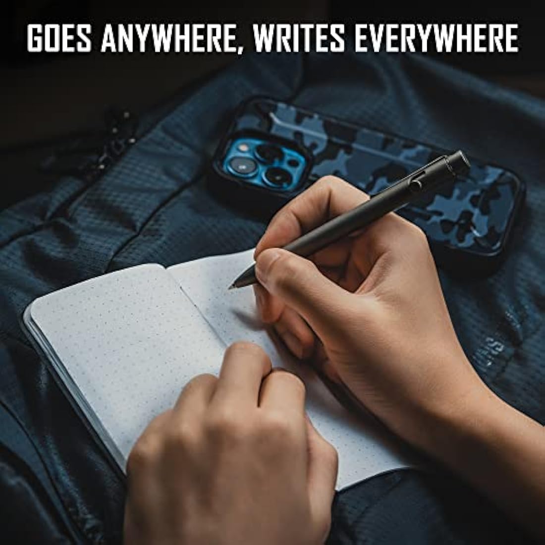 KeyUnity KP01 Ballpoint Pen with Clip, Personalised EDC Pocket Pen Made of Titanium Alloy, Retractable Metal Pen for Daily Use, Sandblasted Finish