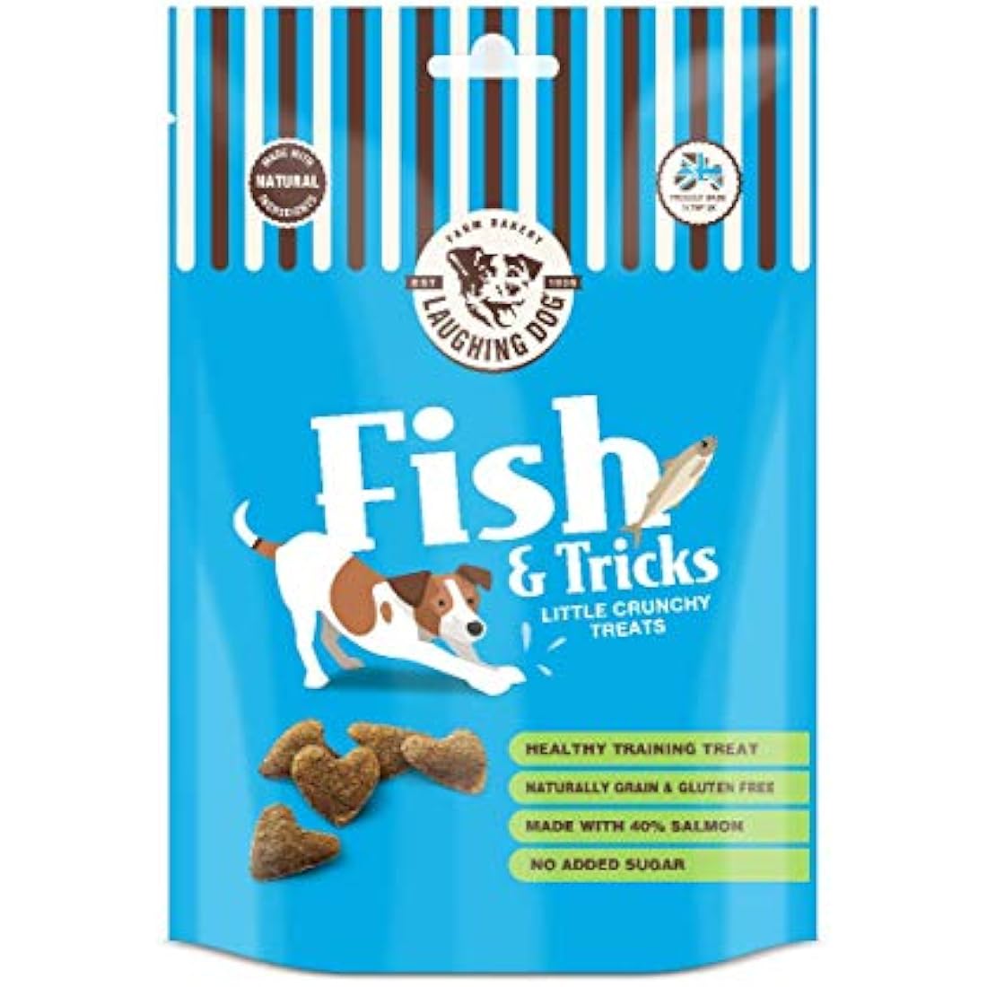 Laughing Dog - Fish & Tricks - Grain Free Dog Treats - Fish Training Treats, Healthy Training Treat - 125g