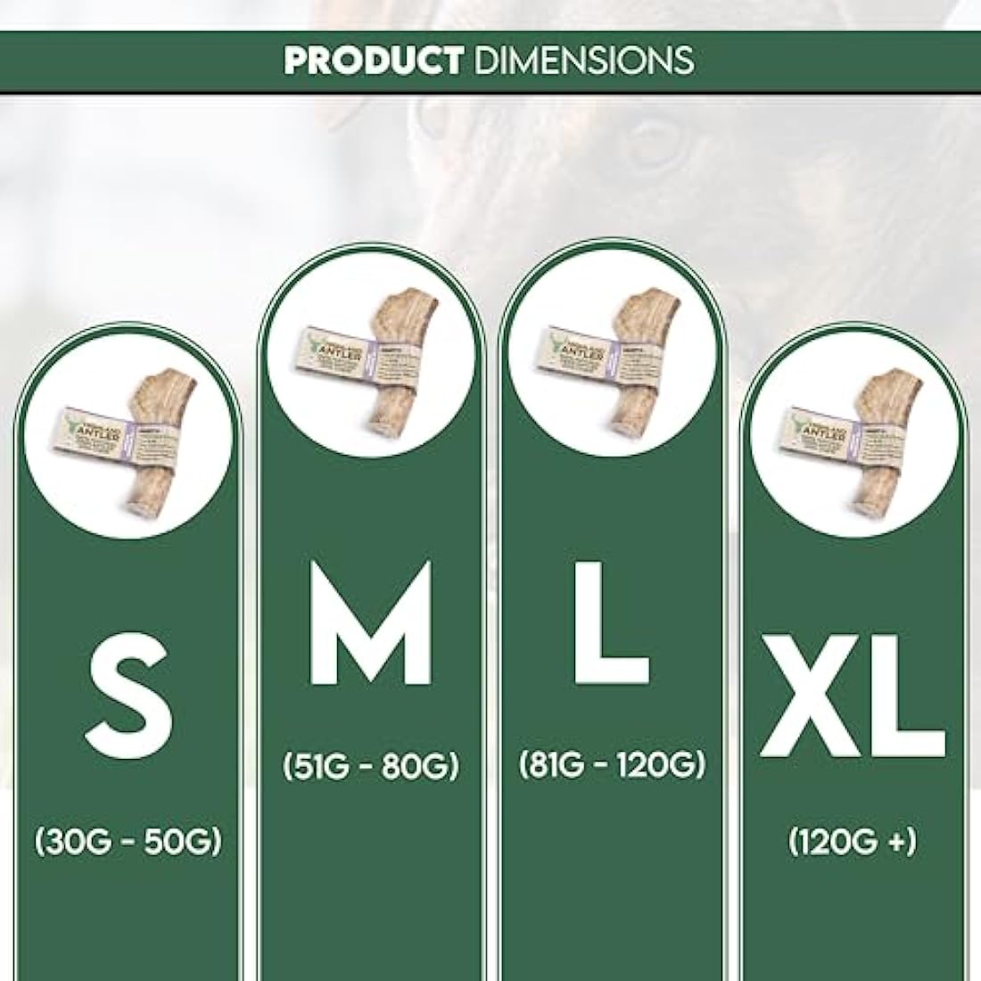 100% Natural SPLIT Antler Dog Chews The Hypo-Allergenic Dog Chew Like Stagbar (Weight - Small 30 - 50g), Size May Vary