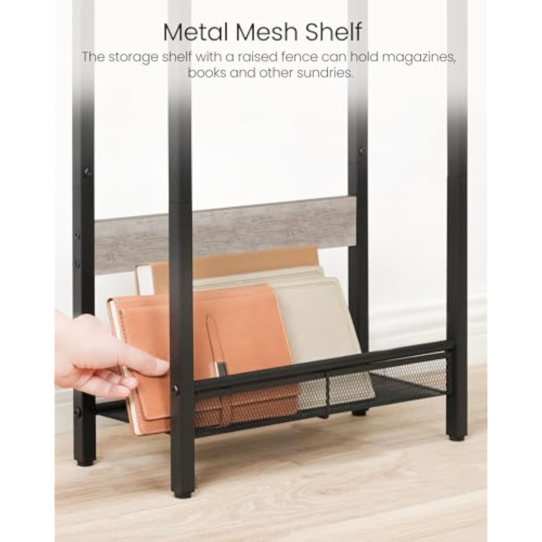 CHOEZON Side Table with Charging Station, Narrow End Table, Slim Nightstand for Small Space, Skinny Beside Table with Storage, for Living Room, Bedroom, Greige and Black DTBZ05KBH