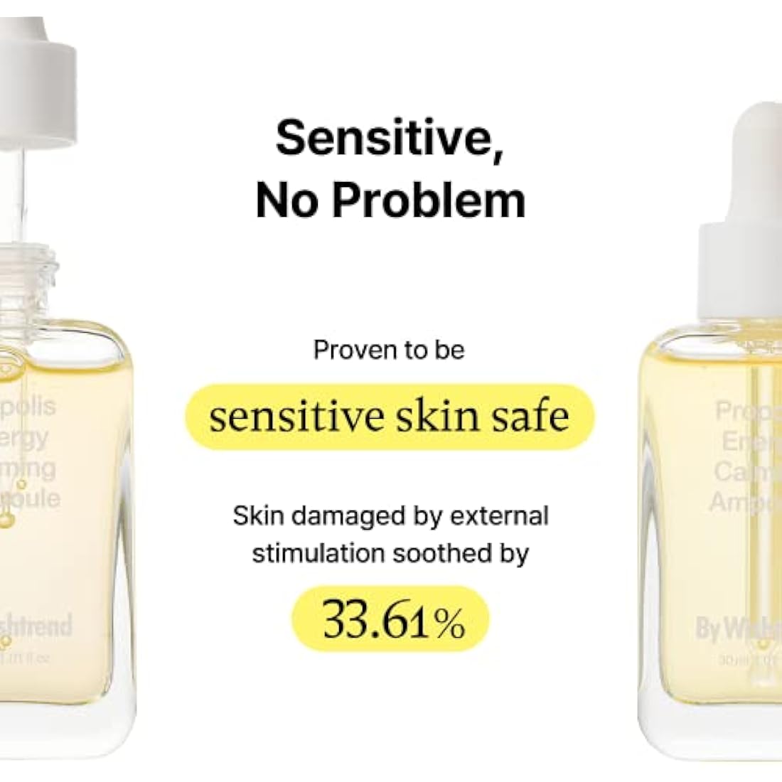 BY WISHTREND Propolis Energy Calming Ampoule 30ml 1.02 Fl Oz - Prevent Blemishes, Hydration, Hyperpigmentation, Ideal for Sensitive, Troubled Skin, Light Propolis ampoule