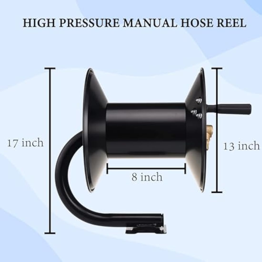 M MINGLE High Pressure Washer Hose Reel 150ft, Heavy Duty Steel Hose Reel, Manual Crank Power Washer Hose Reel with 3/8" Pressure Wash Hose, Swivel Arm and Mounting Bracket, 4000 PSI