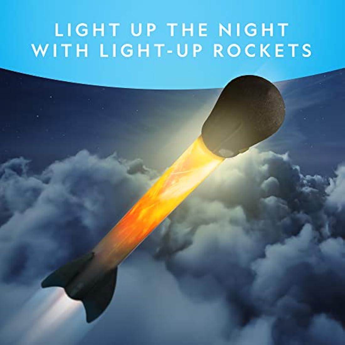 National Geographic Air Rocket Toy – LED Rocket Launcher for Kids, Jump & Launch Air Powered Foam Rockets up to 30.5 Meters, Kids Outdoor Activities