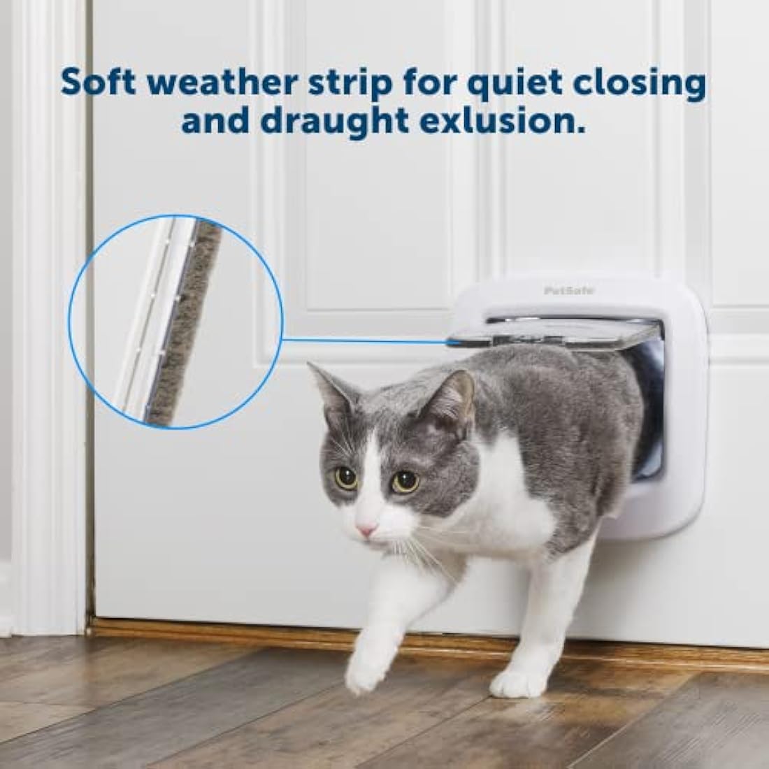PetSafe Manual-Locking Cat Flap with Easy Install, White, 4 Way Manual Lock, Exclusive Entry, For Cats Up To 7 kg, Energy Efficient