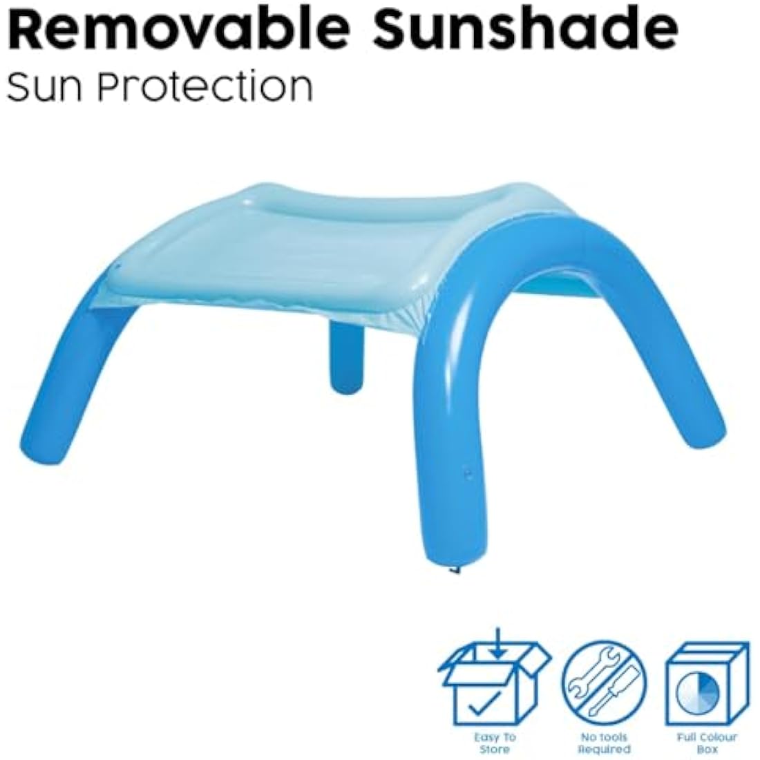 Bestway Inflatable Paddling Pool | Kids, Toddler Outdoor Garden Paddling Pool with Shade, Canopy Baby Pool, Ages 2+, Blue