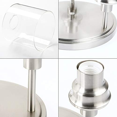 Yosoan Vintage 3 Way Ceiling Lights, Industrial Glass Pendant Light Fitting, Flush Lights for Living Room, Bedroom, Kitchen, Dining Room (Brushed)
