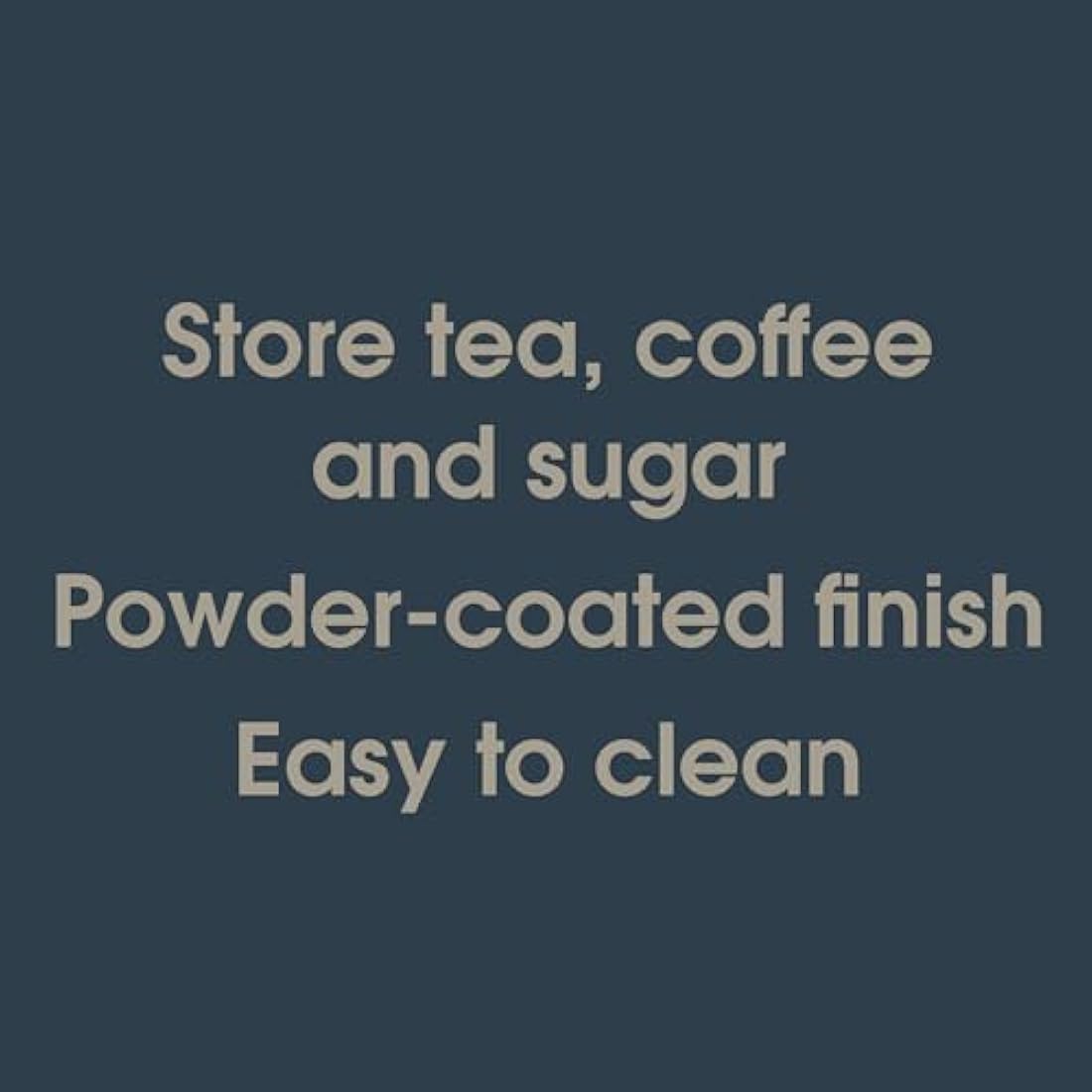 Salter Marino 3-Piece Kitchen Canister Set – Tea, Coffee, Sugar Tins, Long-Lasting Freshness, Powder-Coated Finish, Practical, Easy Clean/Store, Stylish, For Tea Bags/Granules, Not Labelled, Blue Grey