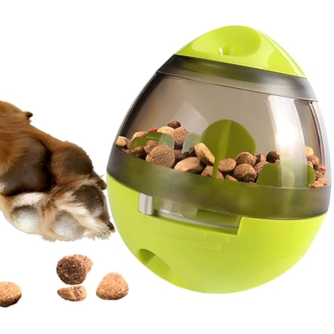 Zellar Treat Dispensing Dog Toy - Dog Treat Ball/Food Dispenser/Interactive Toys/Slow Eating IQ Treat Ball for Small Medium Dogs and Cats (Green)