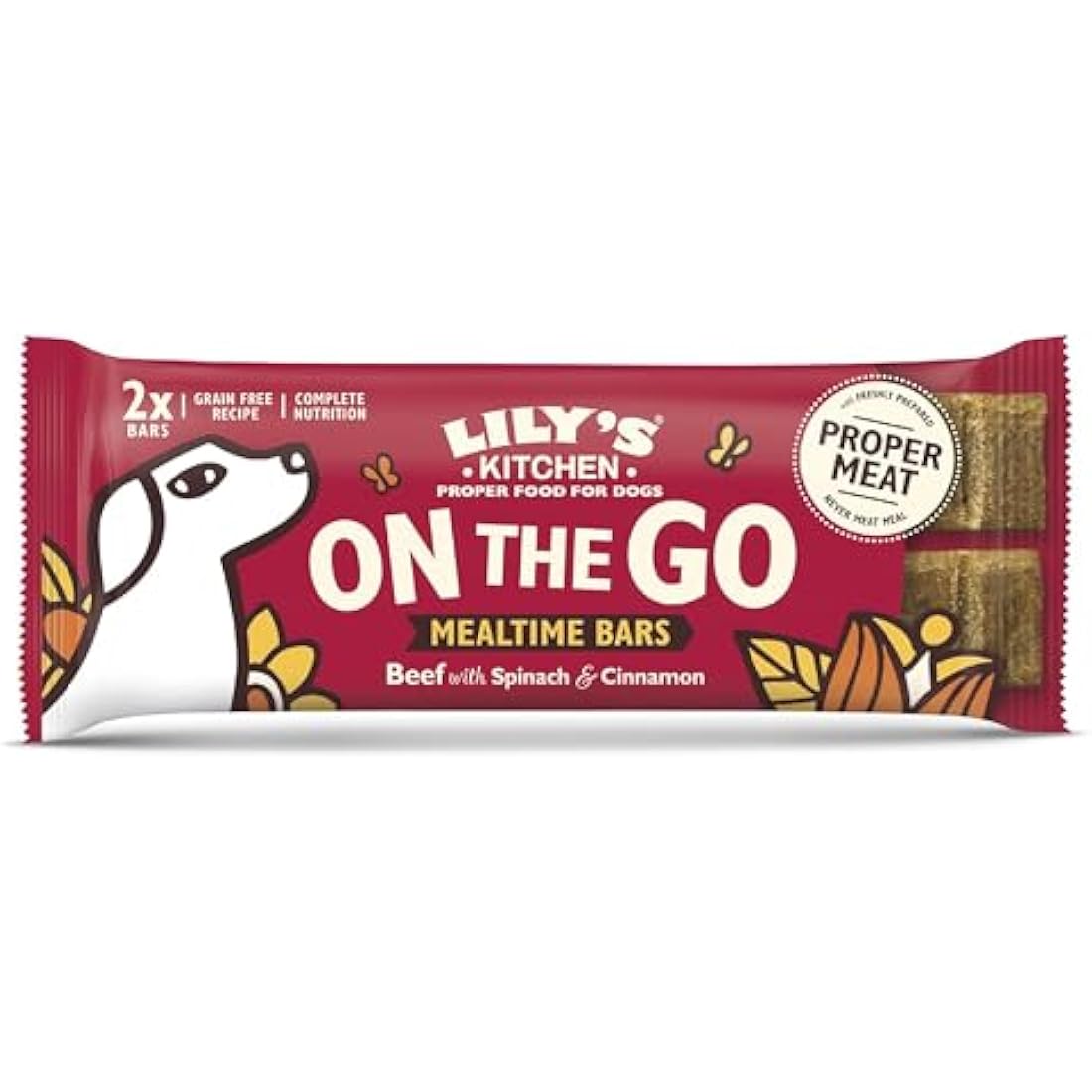 Lily's Kitchen Made with Natural Ingredients Beef On the Go Bars for Dogs 16 x 40g