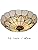 Skyweel Tiffany Style Stained Glass Ceiling Lamp - 16 Inch White Flush Mount Lighting Fixture