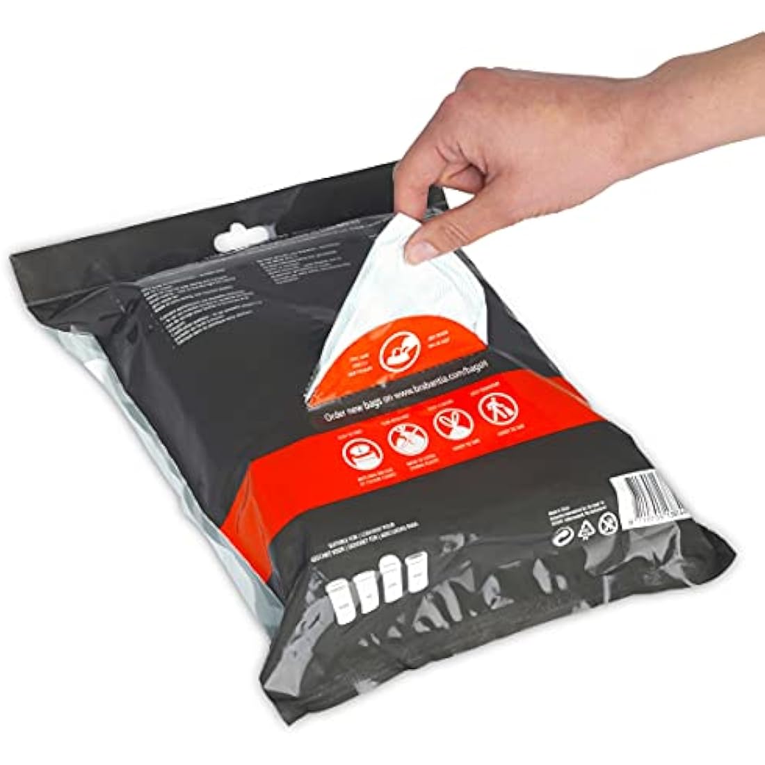 Brabantia PerfectFit Bin Liners (Size H/50-60 Litre) Thick Plastic Trash Bags with Tie Tape Drawstring Handles (40 Bags)