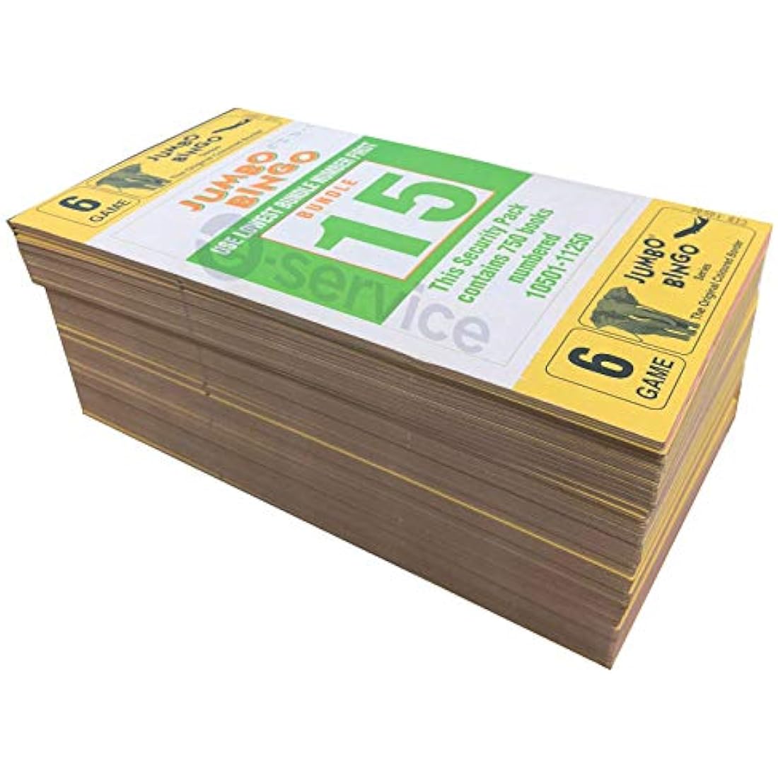 750 BOOKS 6 PAGE GAME STRIPS OF 6 TV JUMBO BINGO TICKET SHEET BIG BOLD NUMBERS