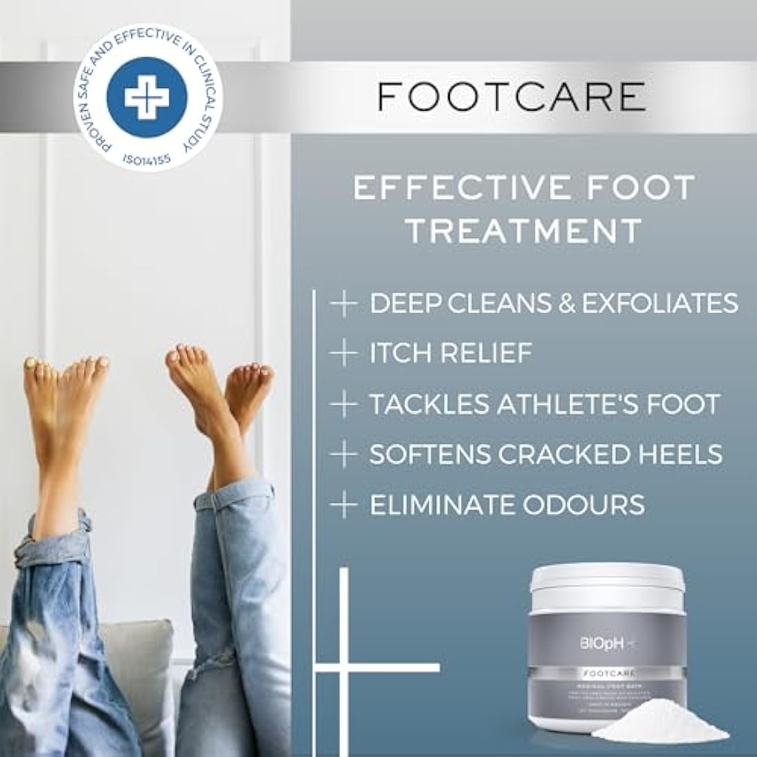 BIOpH+ Footcare 500 g - Antifungal Foot Soak for Spa & Bath - Athlete's Foot Treatment, Cracked Heels and Callus Treatment