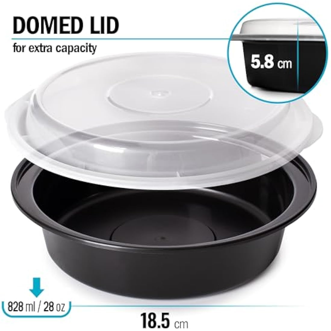 Igluu Meal Prep Containers Reusable 30 Pack Round 828ml (28oz) BPA-Free Food Prep Containers with Airtight Lids – Durable Plastic, Stackable, Microwave, Freezer & Dishwasher Safe