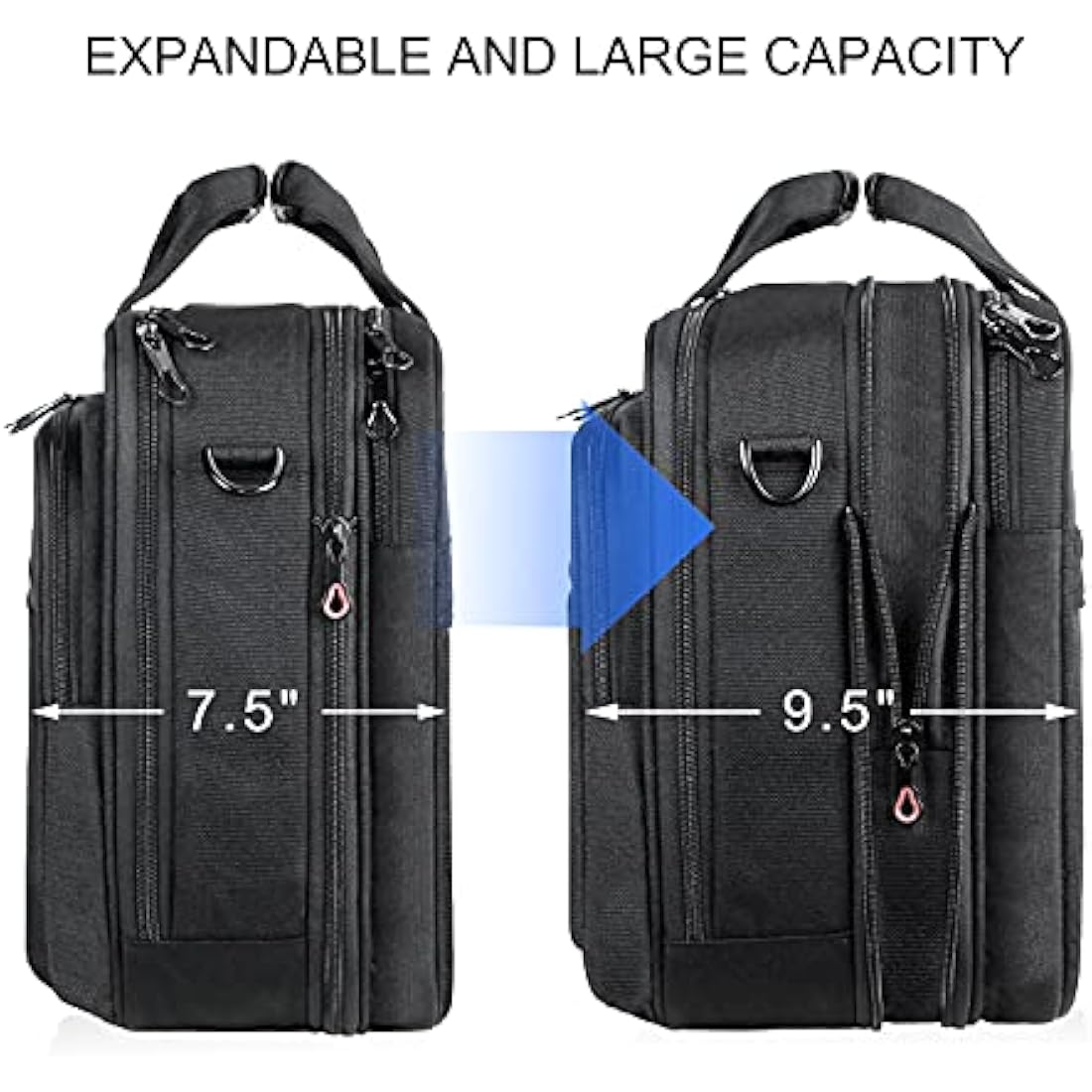 KROSER Laptop Bag Stylish Laptop Briefcase Fits Up to 17.3 Inch Expandable Water-Repellent Shoulder Messenger Bag Computer Bag with RFID Pockets for Business/Travel/School/College