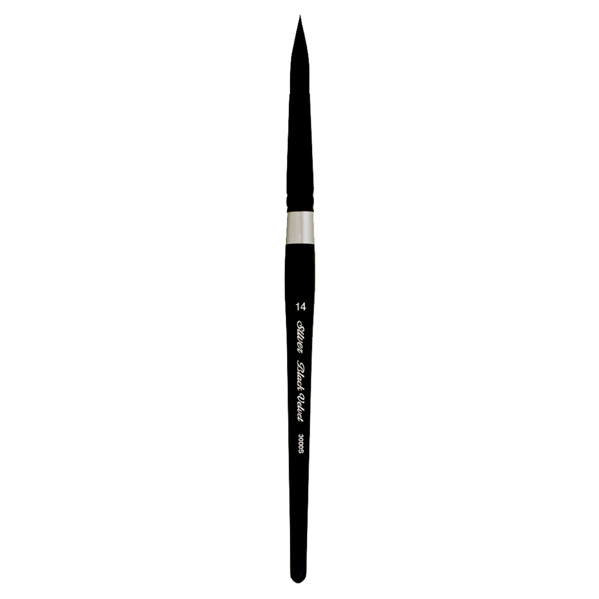 Silver Brush Limited 3000S14 Black Velvet Round Brush for Watercolour, Size 14, Short Handle