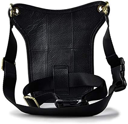 Xieben Leather Drop Leg Bag for Men Women Motorcycle Bike Riding Cycling Multi-Purpose Thigh Waist Fanny Pack Bum Pocket Hiking Sports Camping Travel Pouch Black