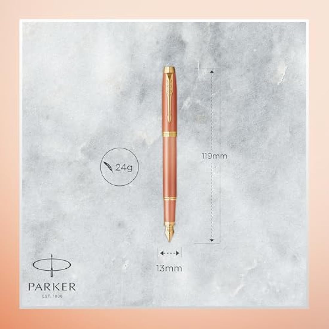 Parker IM Writing Rituals Fountain Pen | Uplifting Orange Finish with Gradient & Gold Trims | Medium Nib | Blue Ink | Gift Box