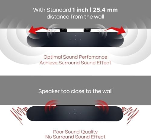 Soundbar Mount for Sonos Beam Compatible with Generation 1 & 2 Sonos Beam Sound Bar Includes All Necessary Mounting Hardware, Mounts Bracket, Black