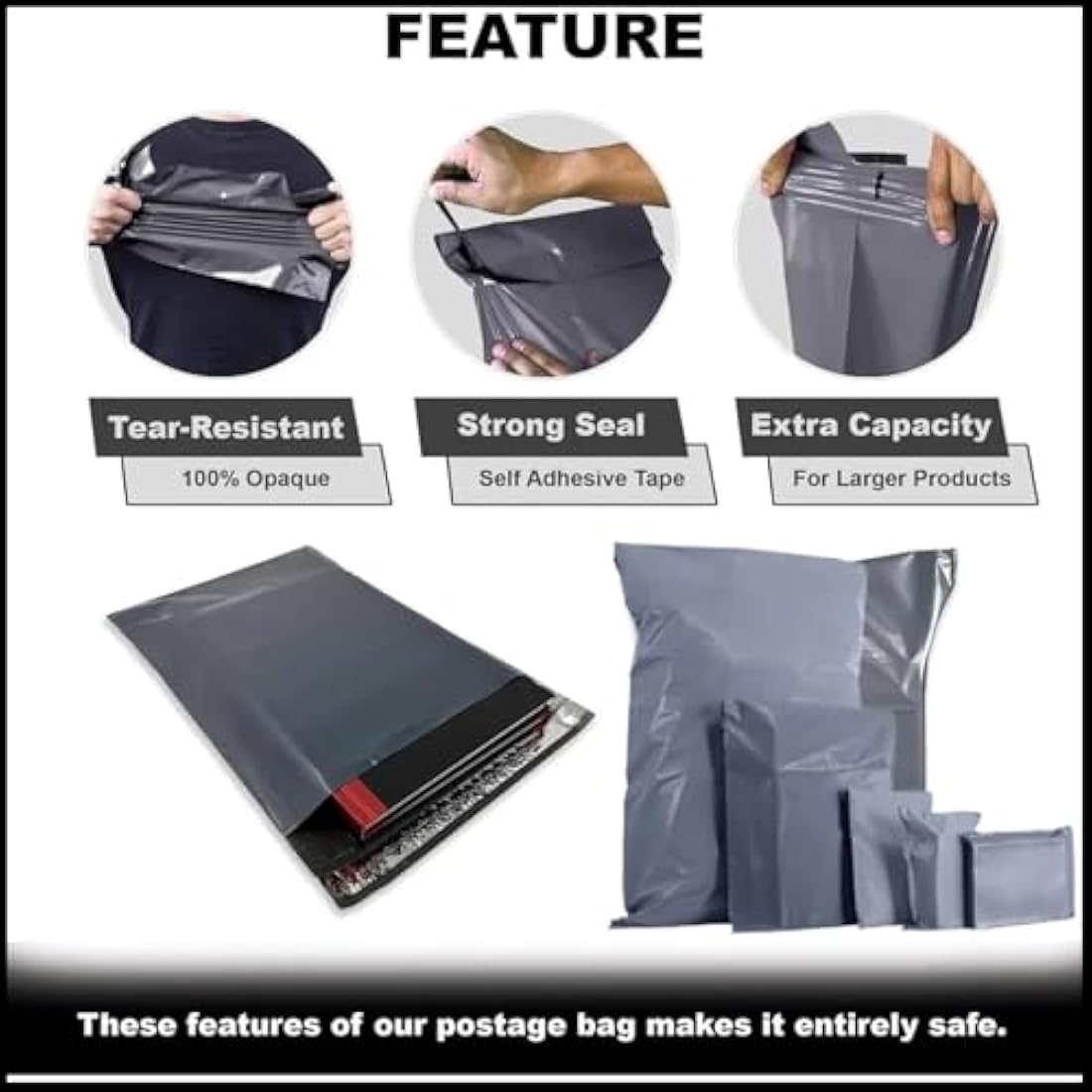 DVIVA 100pcs Postage Bags for Clothes |9"x12" Waterproof and Tear-Proof Mailing Bags | Large Parcel Bags for Delivery, Shipping & Packages