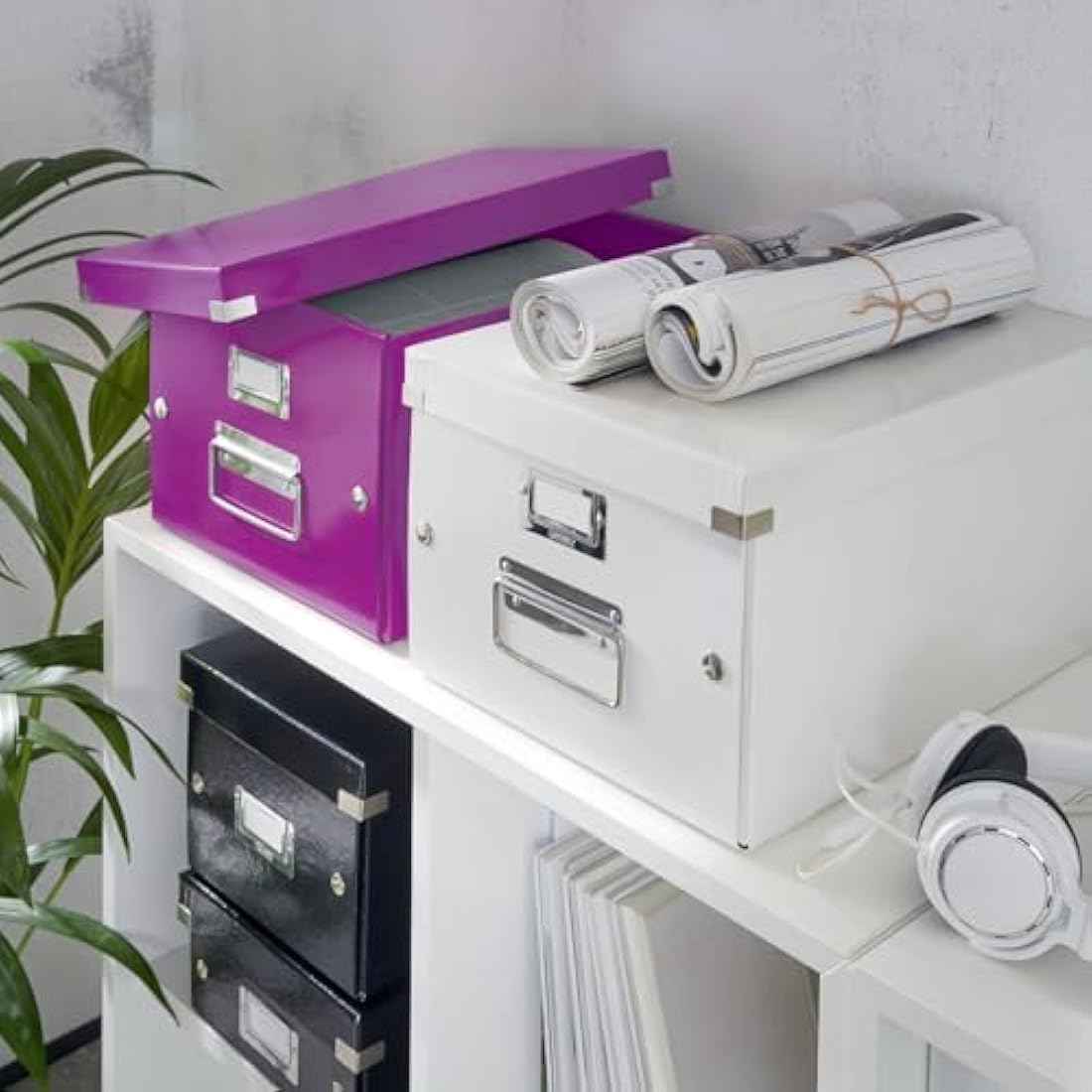 Leitz A4 Storage Box, Click and Store Range 60440062 - Medium, Purple