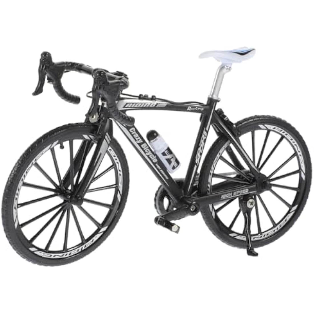 NUOBESTY Alloy Bicycles Model, Creative Alloy Model 1: 10 Mini Simulation Racing Bike Finger Bicycle Toy Desktop Decoration for Kids and Adults, Curving Grip Black