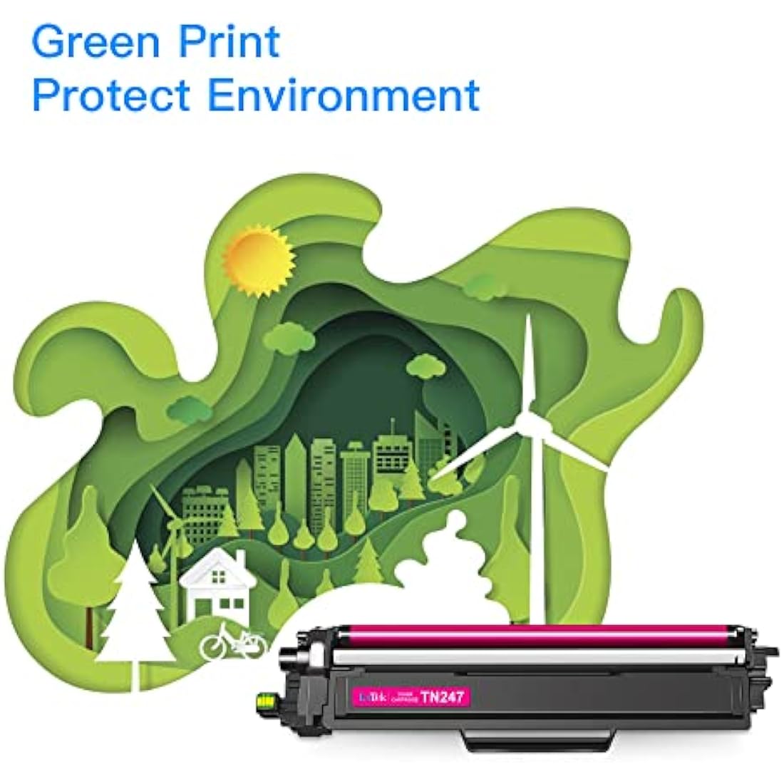 TN-247 TN-243 Compatible Toner for Brother TN247 TN243 for Brother HL-L3230CDW L3210CW DCP-L3550CDW DCP-L3510CDW HL-L3270CDW MFC-L3750CDW MFC-L3770CDW(With Chip) Black Cyan Yellow Magenta-4 pack