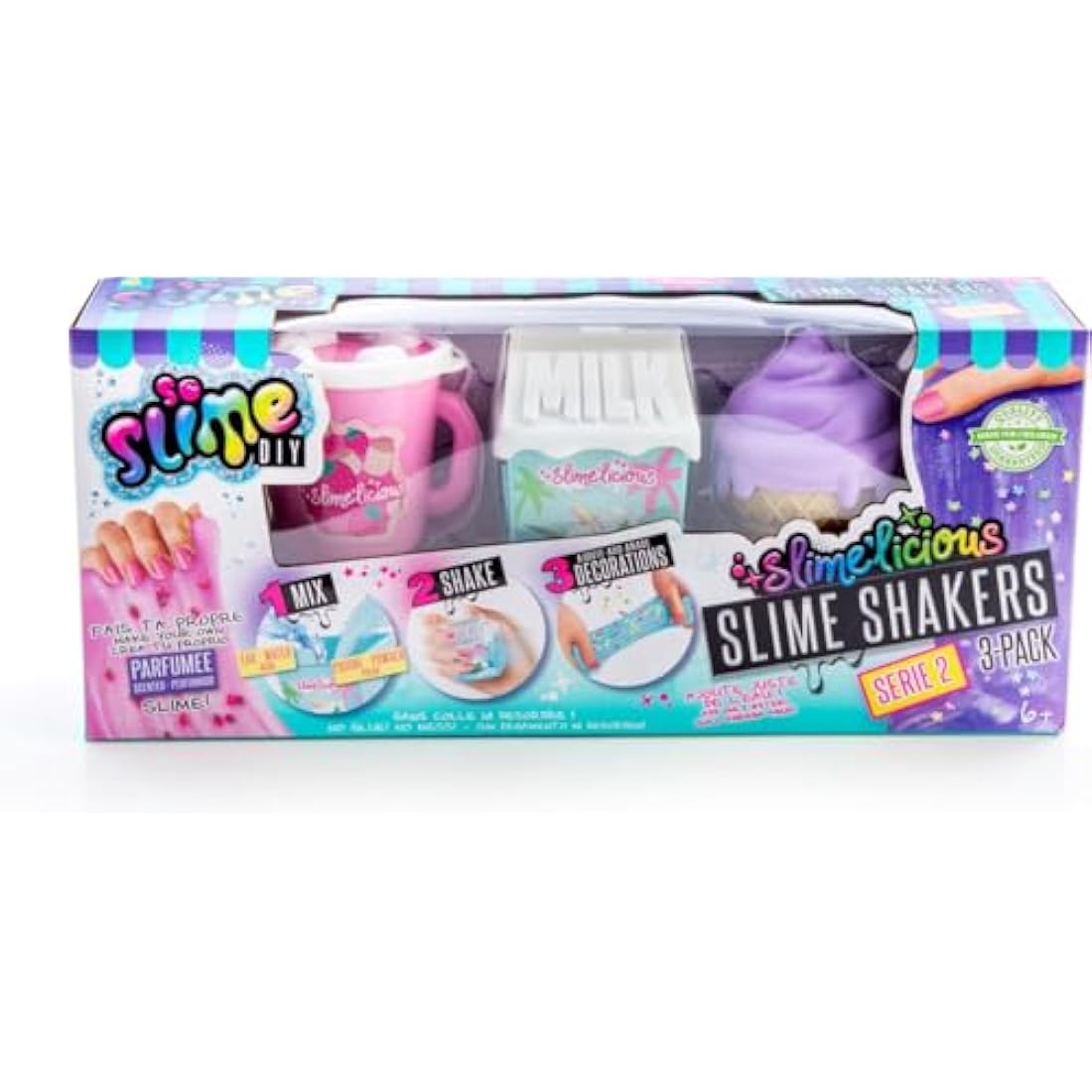 So Slime DIY, Slimelicious Slime Shakers, 3 Pack, Scented Slime! Cool Colours & Scents, Make Slime from Scratch! Includes Decorations & Fun Shaker Pots!
