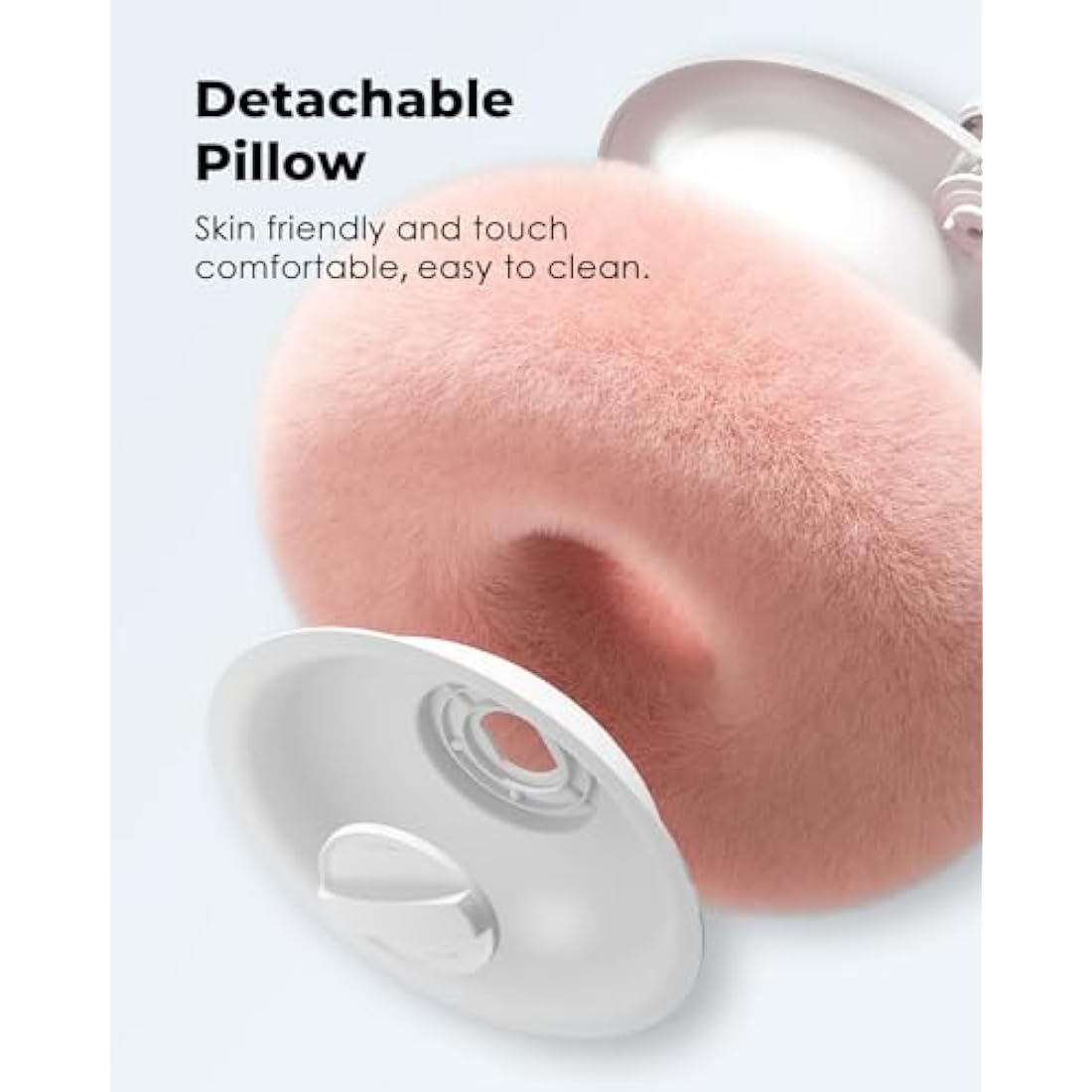 Viozon Tablet Stand with Pillow, Kindle Holder, Compatible with 4.7"-13" Phone/Tablet, iPad, iPhone, Google, Kindle, 360°Adjustable Phone Holder for Bed with Soft Plush Fabric, Detachable Bowl, Pink