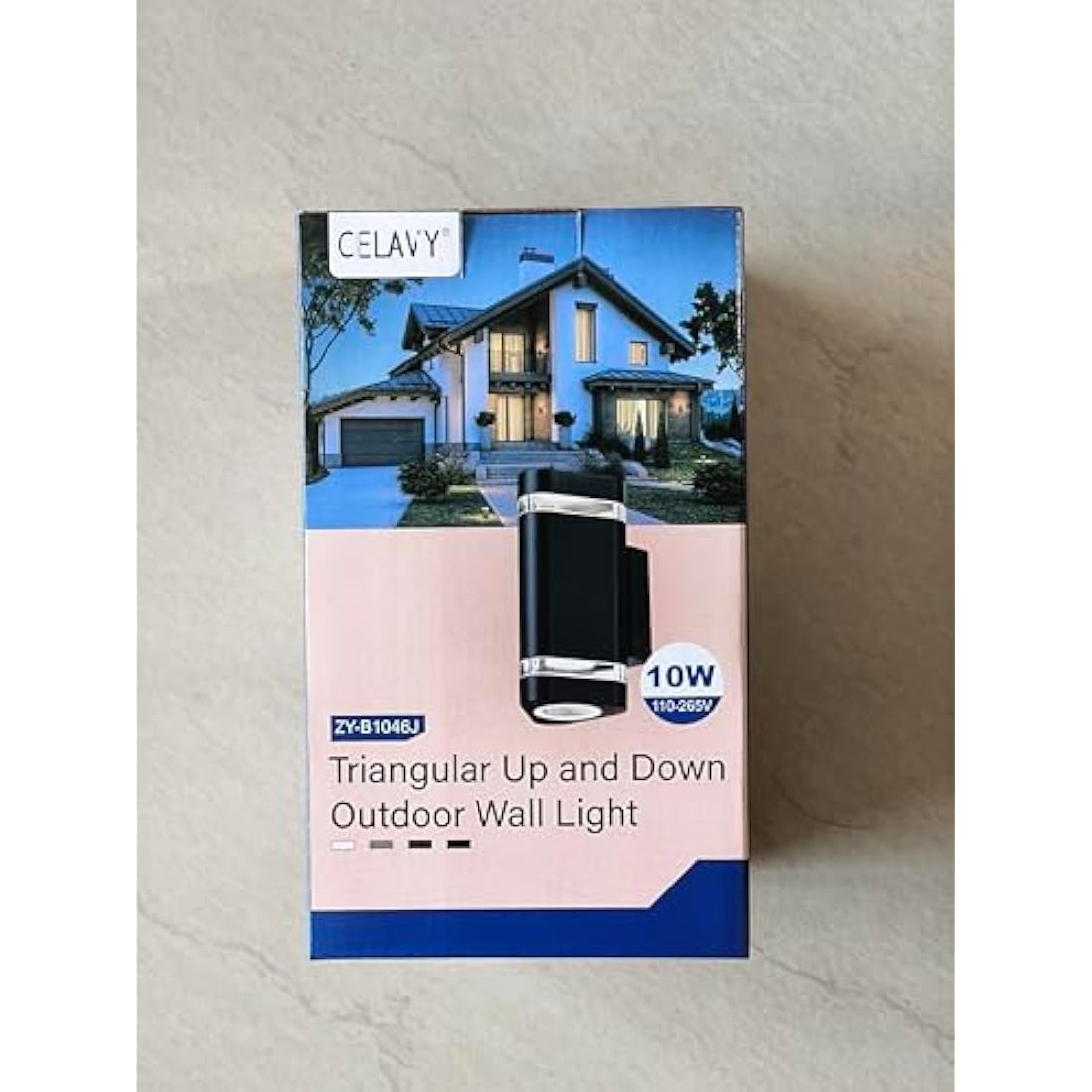 CELAVY Outside Wall Lights, Up and Down Outdoor Wall Lights Mains Powered, IP65 Waterproof Front Door Porch Light Lamp Modern 3000K Aluminium, External LED Lighting Wall Mounted for House, Grey