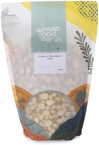 Wholefood Earth Organic Macadamia Nuts 2 kg Raw | GMO Free | Vegan | High Fibre | Certified Organic