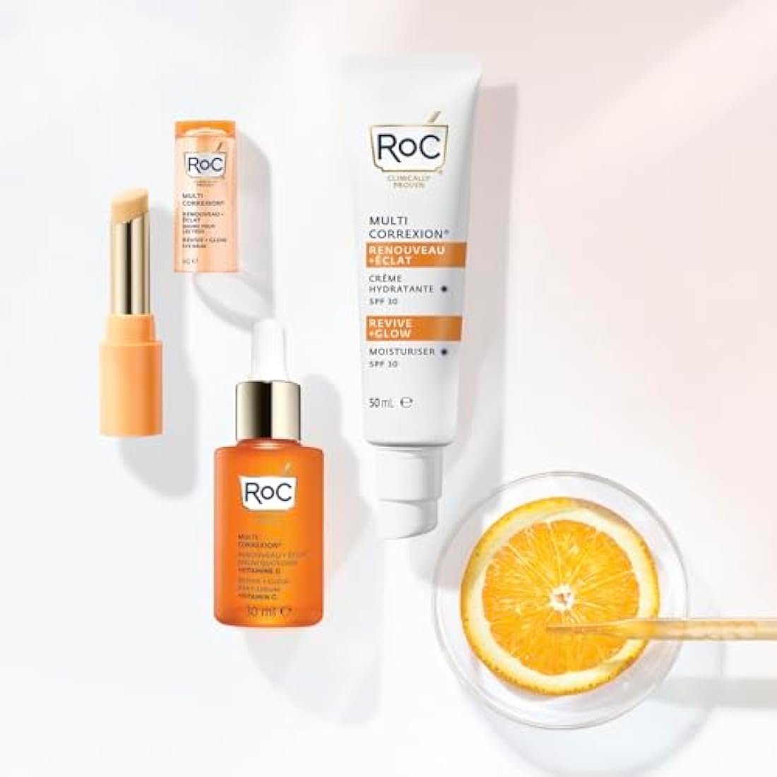 RoC Multi Correxion Revive + Glow Moisturiser SPF 30 | Light Face Cream with Vitamin C | 50 ml