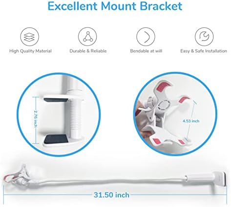 TakTark Baby Monitor Holder,Universal Baby Camera Stand Secure with Straps & Clamp to Furniture, No Drilling Required Flexible Baby Camera Mount, Compatible with Most Baby Monitors Camera