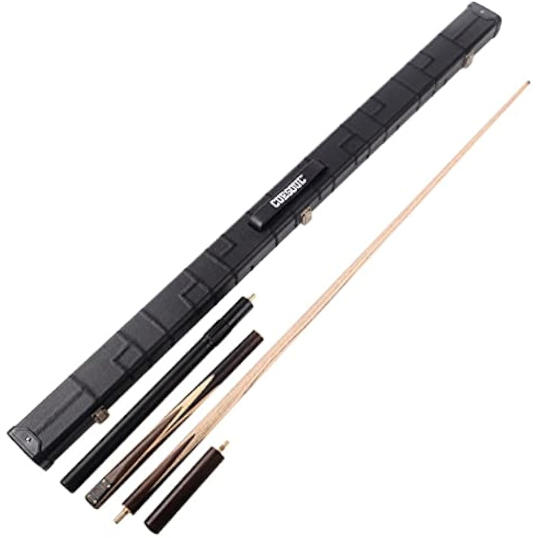 CUESOUL Classic Handmade 57 Inches 18oz Rosewood 3/4 Jointed Snooker Billiard Pool Cue, Rosewood Butts and Aluminum Telescope Extension with Leathertte Protective Case, 9.5mm Tip Snooker Cue Set