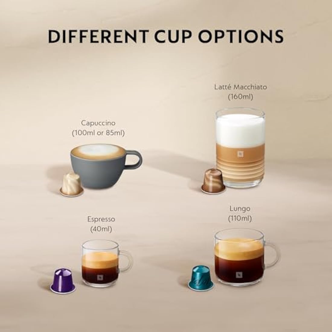 Nespresso Citiz Coffee Machine with Aeroccino Milk Frother by De'Longhi for Original Coffee Pods, Latte, Cappuccino, Espresso, Starter Capsule Set Included, ENV267.BAE, Black