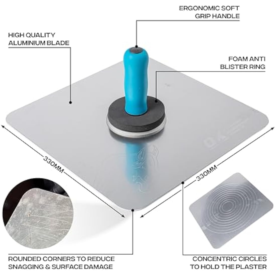 OX Pro Aluminium Hawk - 13" X 13"