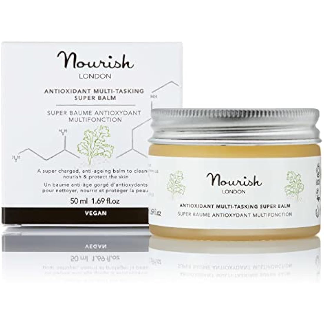 Nourish London Antioxidant Multi-Tasking Super Balm 50ml | All-in-One Anti Ageing Beauty Balm | Natural Plant Oils | Cruelty-Free | 100% Vegan