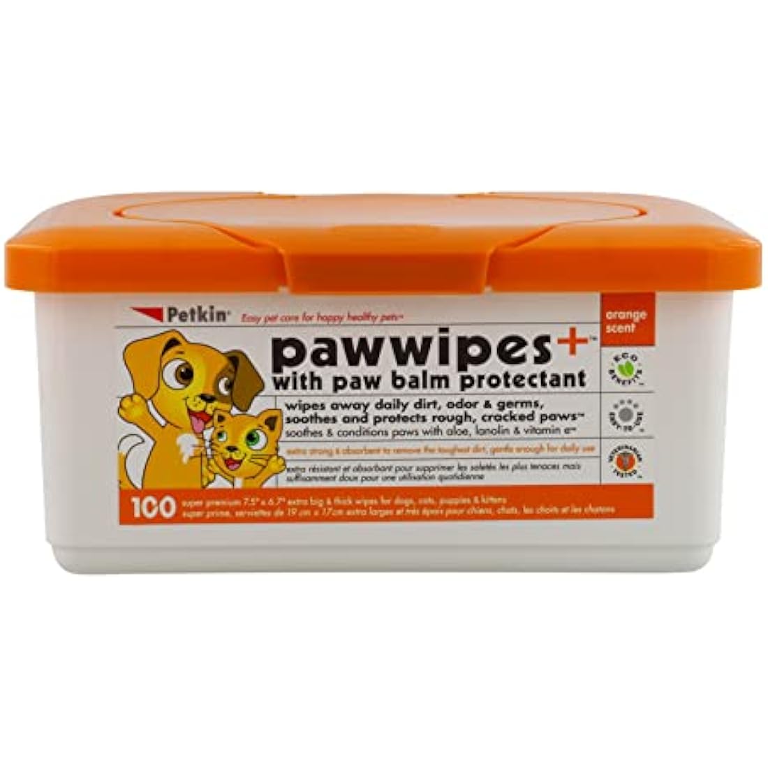 Petkin Paw Wipes, White, 100 Count (Pack of 1)