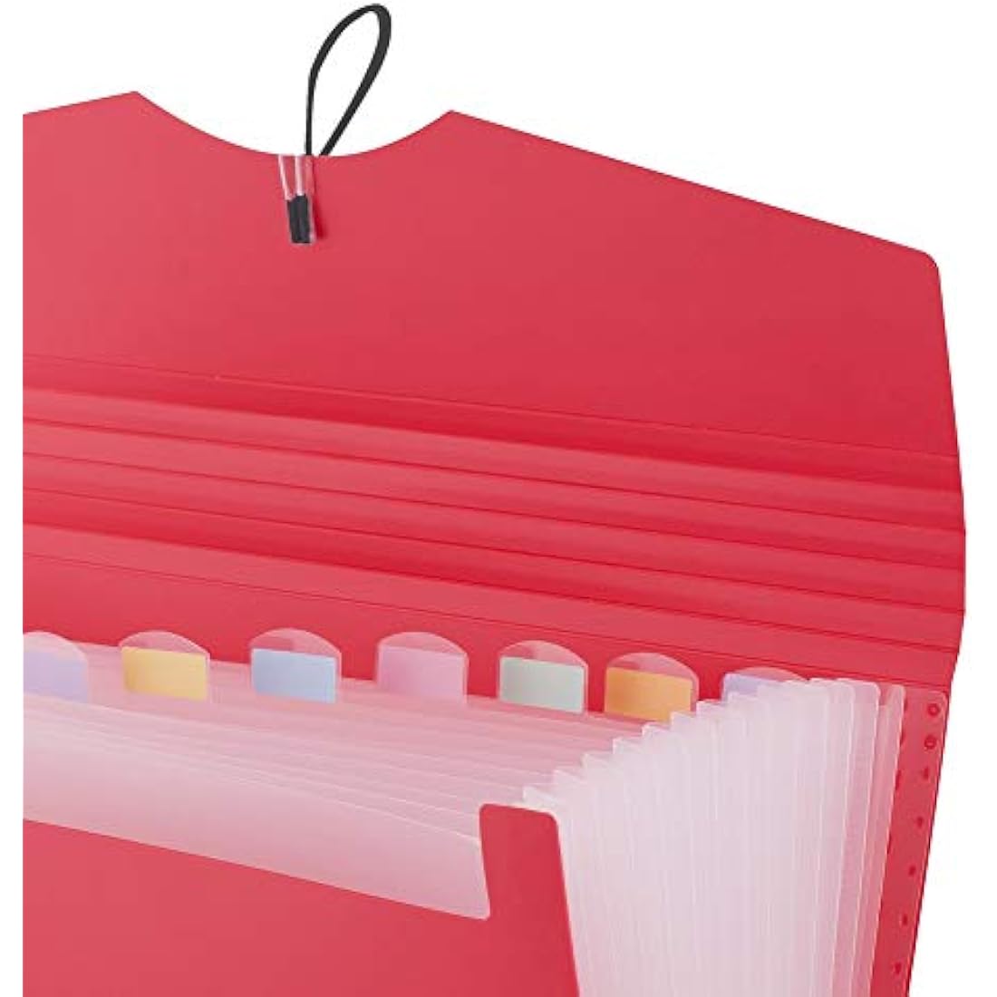D.RECT | Expandable Expanding File | Document Organiser | Folders Expander for School - Office - Home | Expanding File Folders | Pockets Filing Box | 12 Compartments | Size: A4 | Colour: Red, 5580