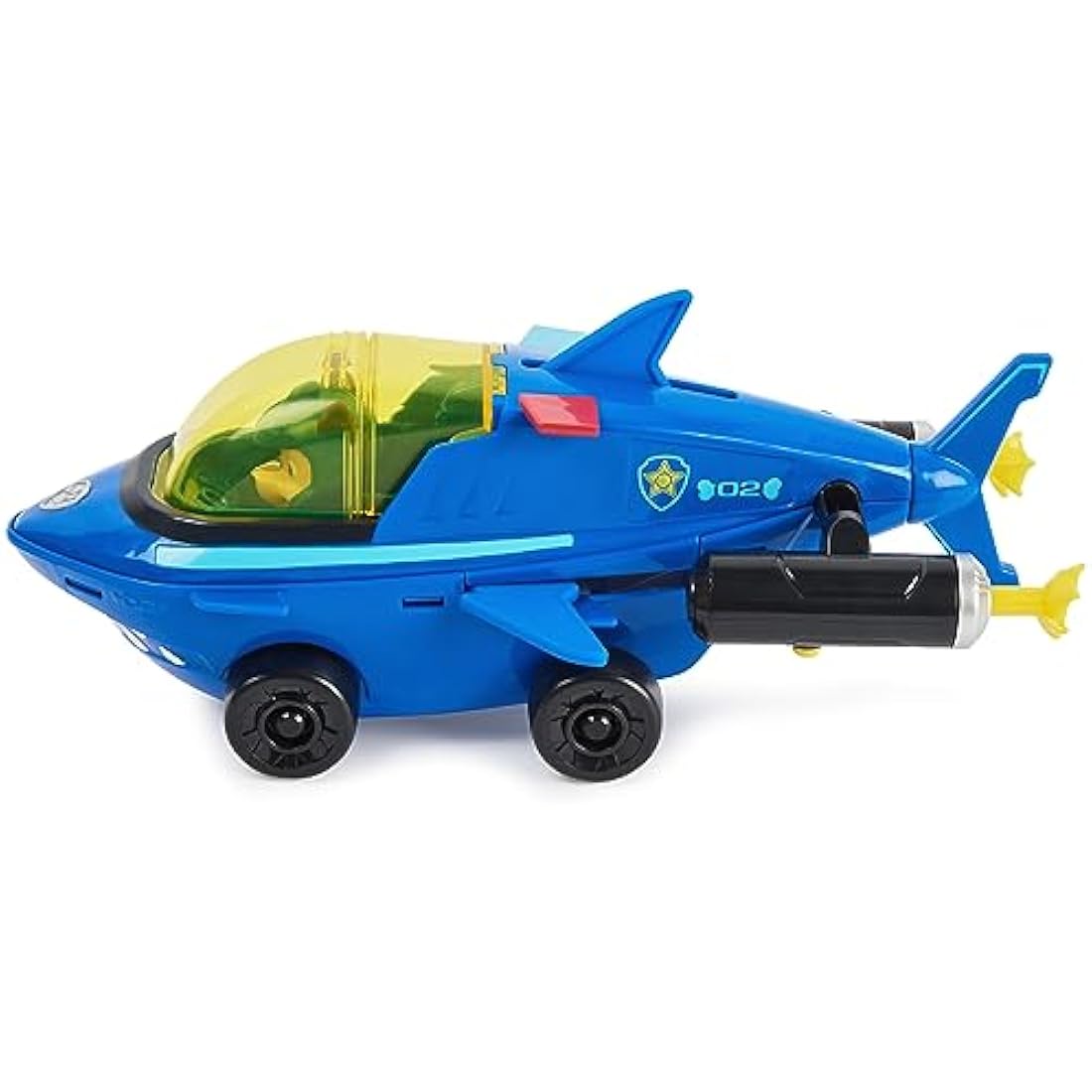 PAW Patrol Aqua Pups, Chase Transforming Shark Vehicle with Collectible Action Figure, Kids’ Toys for Ages 3 and up