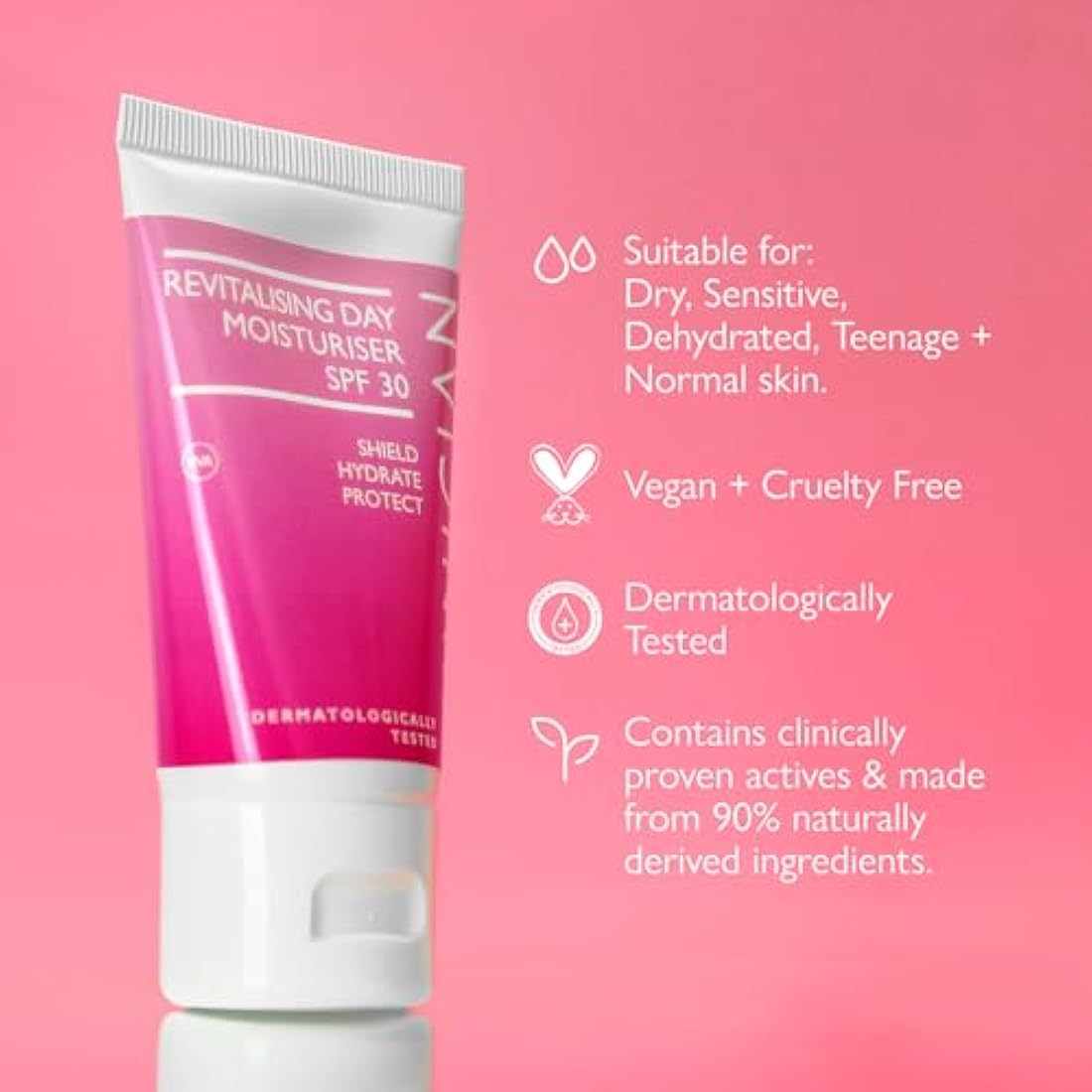 Revitalising Anti Aging Face Cream Moisturiser For Women - Salon Professional Skincare with Vitamin E + Anti Wrinkle Hydrating Day Cream - Lightweight SPF30 Cream For Normal & Sensitive Skin (50ml)