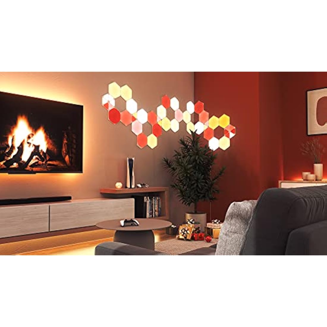 Nanoleaf Shapes Hexagon Expansion Pack, 3 LED Smart Light Panels - Dimmable & Modular Wi-Fi Wall Mood Lights, Works with Alexa Google Assistant Apple Homekit, for House Room Decor or Desk