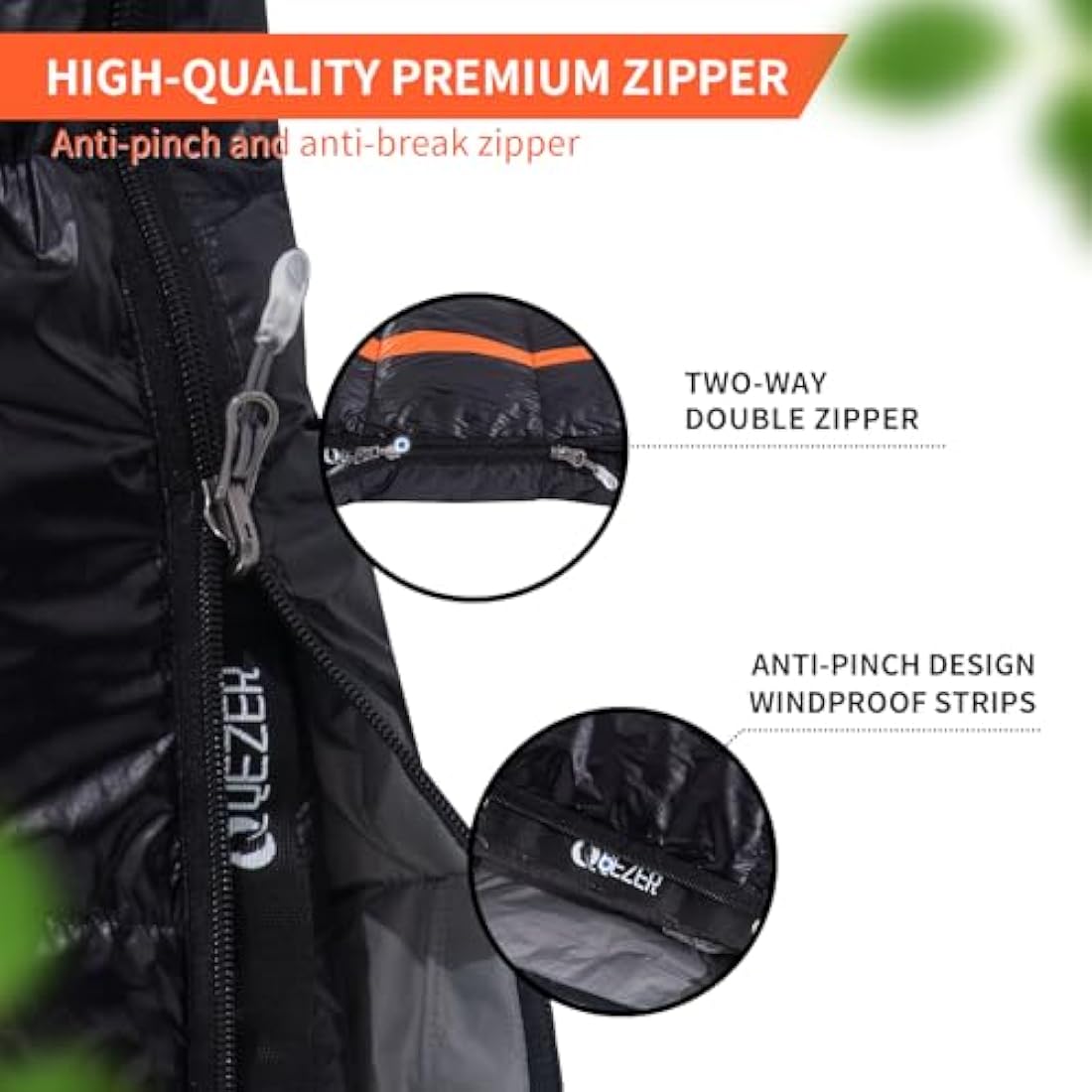 QEZER Down Sleeping Bag,Lightweight Rectangular Winter Sleeping Bag [1180g/1860g] for Adults and Kids 4 Season Camping, Hiking,Warehouse and Moutaineering Outdoor
