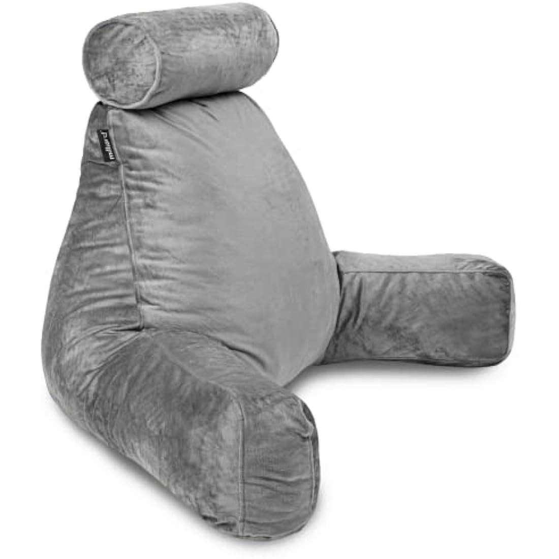 Milliard Reading Pillow XL and Detachable Neck Roll with Shredded Memory Foam, Great as Backrest for Books or Gaming - 60cm x 40cm (Sit up Pillow)