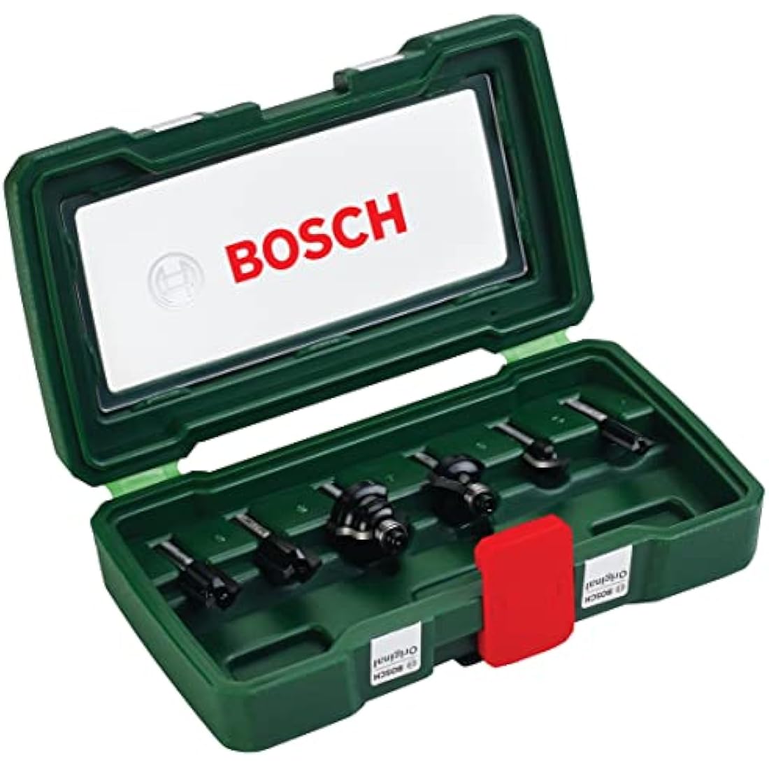 Bosch 6-Piece Tungsten Carbide Router Bit Set (for Wood, Shank Ø 1/4", Accessory Routers)